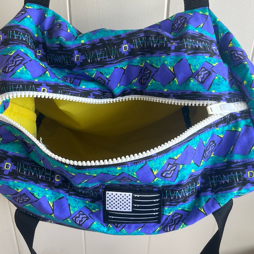 Hawaii Patterned Tote Bag with Surf Patch NWOT